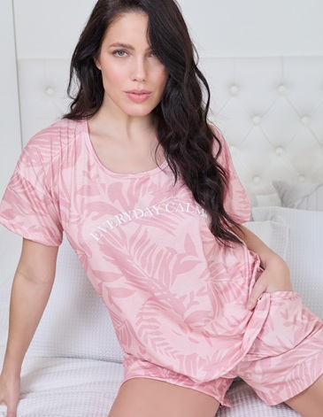 Pijama modal estampado manga corta y bolsillos Sophia T1/4 BIANCA SECRETA
