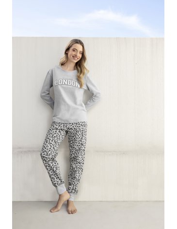 Pijama de jersey- Línea London  Talle S al XL LENCATEX