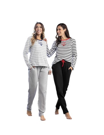 Pijama de jersey - Línea Rayado  Talle S al XL LENCATEX