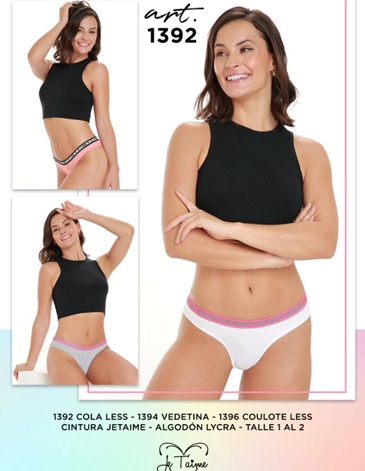 Colaless algodon y lycra Pack x3 JE TAIME