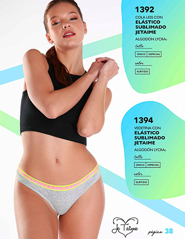 Vedetina alg y lyc con elastico sublimado Pack x3 JE TAIME