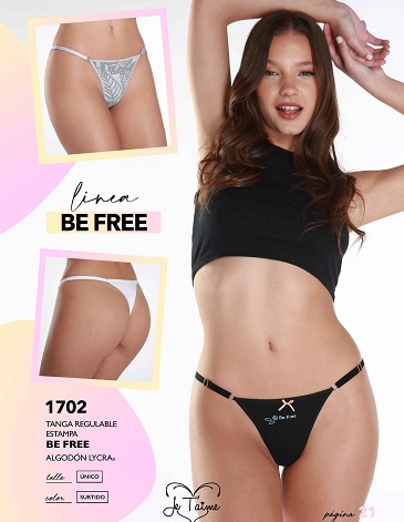 Colaless regulable alg y lycra Be Free Pack x3 JE TAIME