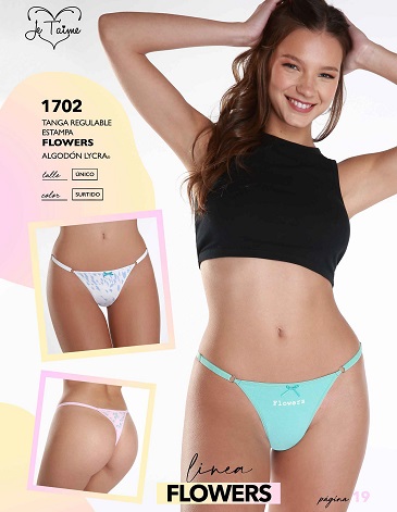Colaless regulable alg y lycra Flowers Pack x3 JE TAIME