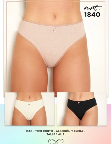 Tiro corto algodon y lycra Pack x2 Talles 1/2 JE TAIME