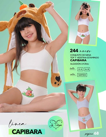 Conjunto de nena CAPIBARA  Algodon y Lycra T12/18 JE TAIME
