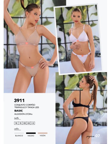 Conjunto triangulo alg y lycra con colaless regulable T90/110 JE TAIME
