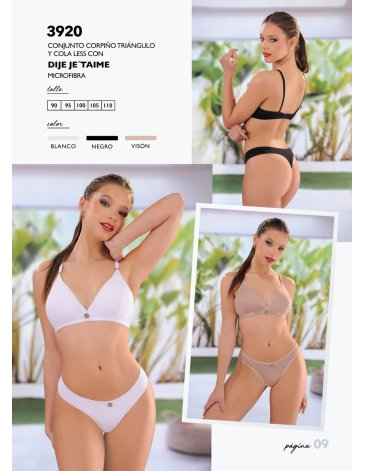 Conjunto triangulo microfibra con colaless T90/110 JE TAIME