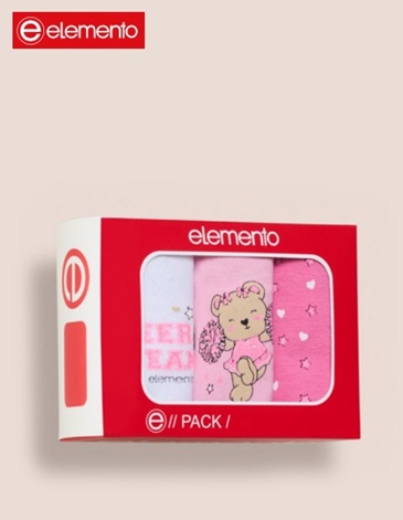 Bombacha nena alg y lycra Pack x3 T1/6 ELEMENTO