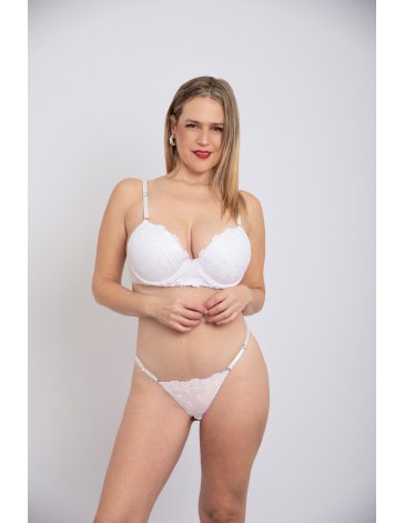 Conjunto Tasa Soft con Base en Alg. Lycra y Tul Bordado con Cola Less Regulable. Talle 85 al 100 NATUBEL