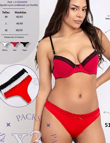 Colaless algodon y lycra Pack x3 Talle L NATUBEL