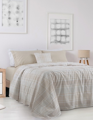 Juego de sabana Estudio Percal 144 Hilos 1 1/2 PL ALCOYANA