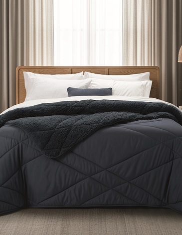 Edredon de microfibra matelaseado con reverso corderito norway  KING ALCOYANA