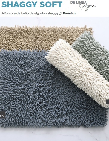 Alfombra de baño con tejido shaggy 60 x 40 cm ALCOYANA