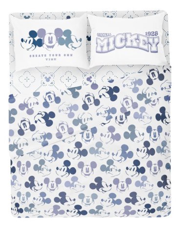 Sábanas 4 piezas 2 plaza MICKEY BLUE PIÑATA