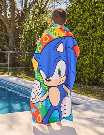 Toallon con Bolso Microfibra 70x130cm SONIC PIÑATA