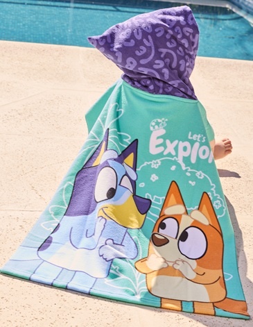 Poncho de Toalla Microfibra 50x120cm BLUEY PIÑATA
