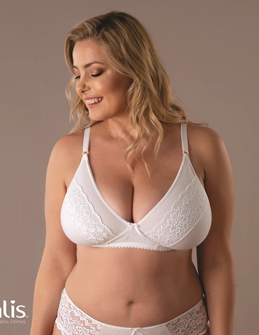 Corpiño Coqueta sin aro alg c/lycra con puntilla T90/120 ALIS