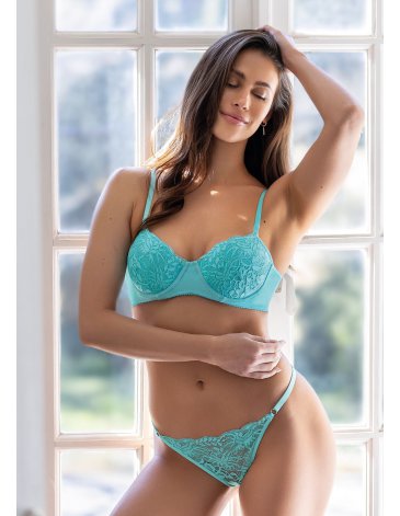 Conjunto taza soft c/base de microfibra y puntilla c/tanga T85/100 YEWEL