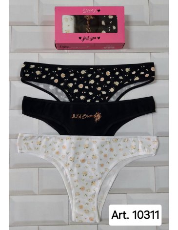 Vedetina algodon y lycra Pack x3 SAYKA