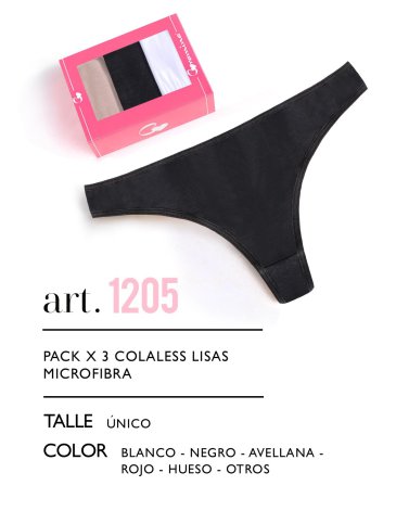 Colaless microfibra Pack x3 CORAMINA