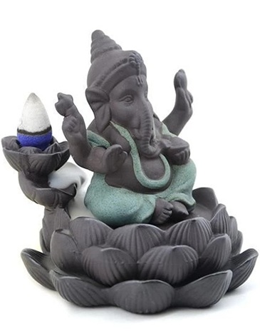 Porta Conos Ganesh s/Loto 10,5 cm AROMANZA