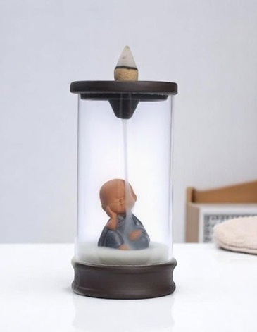 lluvia de humo sobre niño buda 12.5cm AROMANZA
