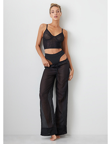 Conjunto corset sin aro de tul y less microfibra con cintura doble T85/105 BRIGITTE