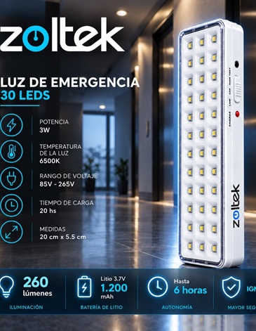 Luz de emergencia 30 led ZOLTEK