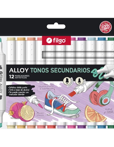 Marcador artistico doble punta Alloy Estuche 12 secundarios FILGO