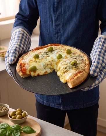 Pizzera con asas 35.5 x 33 x 1.5 cm CAROL