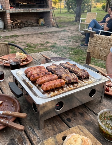Parrilla Brasero con asas negro de acero inoxidable La Planchetta
