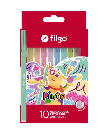 Marcador PINTO 2210/ESTUCHE X 10 UNIDADES PASTEL FILGO