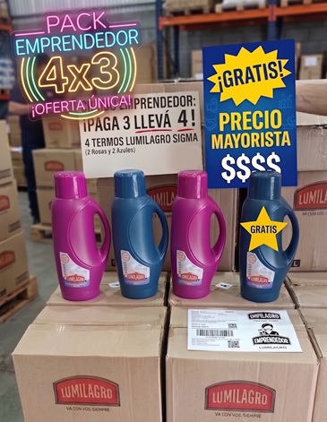 COMBO TERMO SIGMA 4x3 1000 Ml  LUMILAGRO