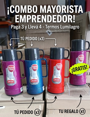 COMBO TERMO MILONGA 4x3 1000 Ml LUMILAGRO