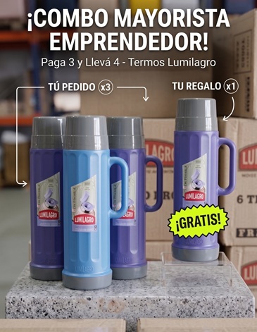 COMBO TERMO SUPERTERMICA C/ASA 4x3 1000ml LUMILAGRO