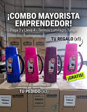 COMBO TERMO TANGO COMPACTO 4x3 1000 Ml LUMILAGRO