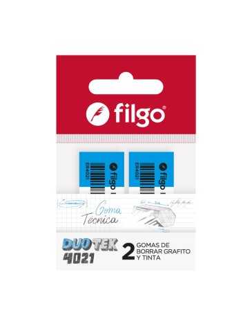 Goma de borrar DUO TEK 4021/FLOW Pack x2 FILGO