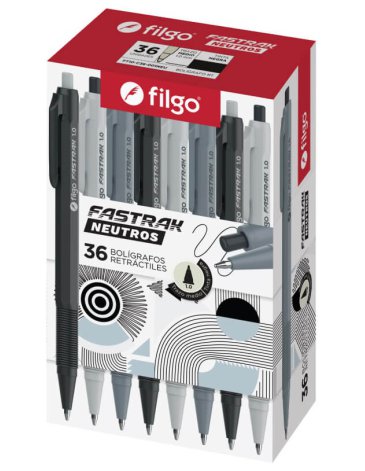 Boligrafo retractil caja x 36 unidades color Negro FILGO