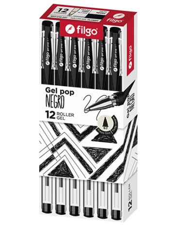 Roller gel Gel Pop x 12 Negro FILGO