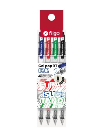 Roller Gel Pop Rt Estuche x4 unidades FILGO