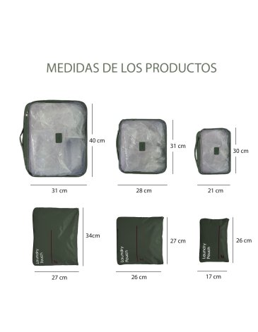 ORGANIZADOR DE VIAJE  6 PIEZAS - AMAYRA