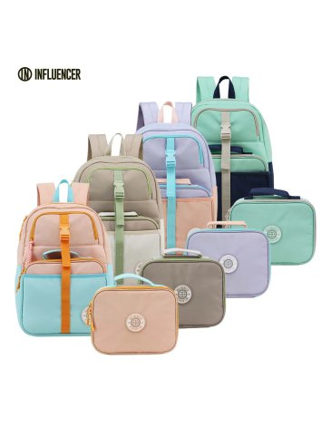 Set mochila 18'' + lunchera INFLUENCER