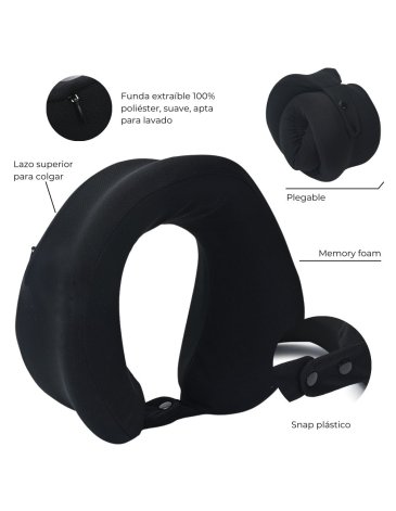 Almohadita de Viaje Memory Foam plegable con funda WANDERLUST