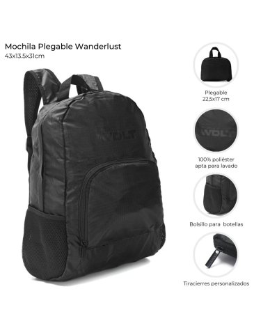Mochila Plegable Wanderlust 43x13.5x31cm WANDERLUST