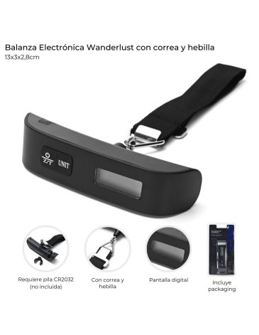 Balanza Electronica con correa y hebilla 13x3x2.8cm WANDERLUST