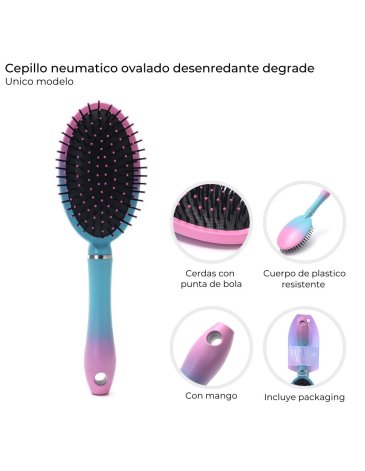 Cepillo neumatico ovalado desenredante degrade SKORA