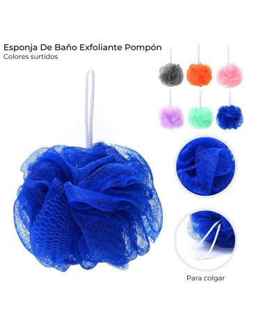 Esponja de baño esfoliante pompon SKORA