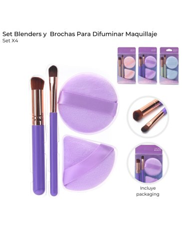 Set blenders y brocha para dfuminar maquillaje - x4u SKORA