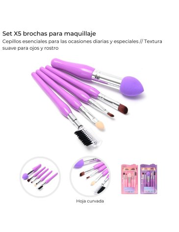 Set brocha para maquillaje de ojos y rostro SKORA