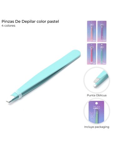 Pinzas de depilar color pastel SKORA